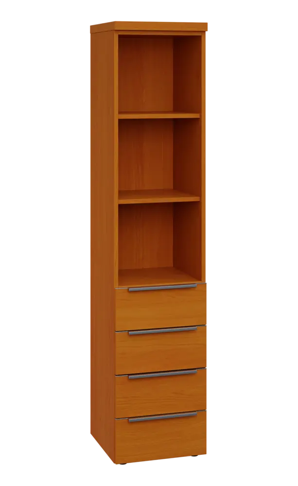 SIN 5 - 44ZN kancelářská skříň, 4-zásuvková/nika, 1820x400x400, třešeň šumavská